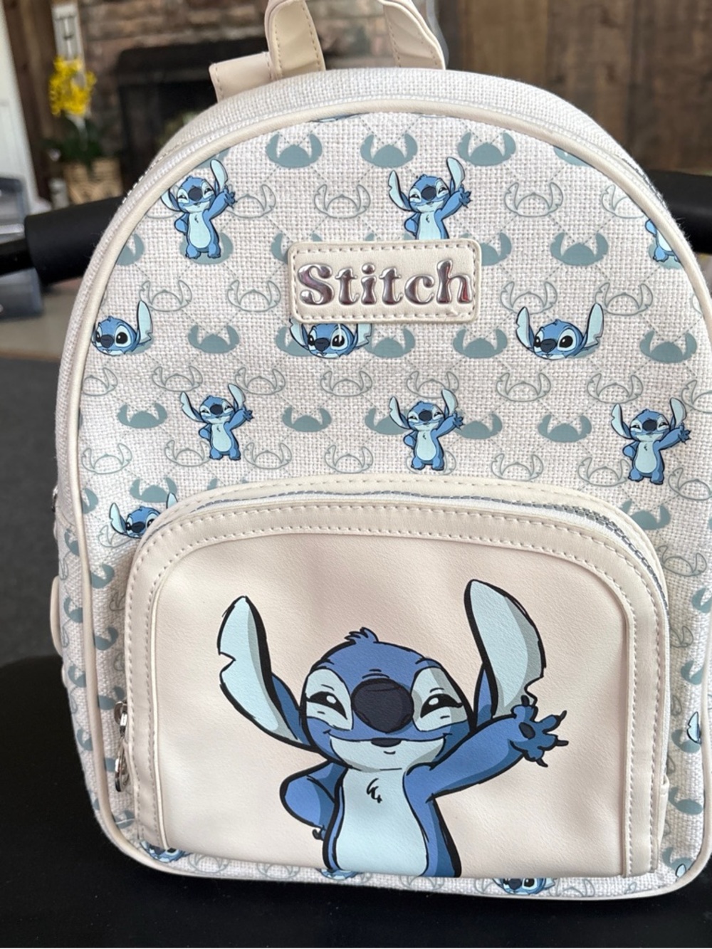 Disney Stitch Mini Backpack in Blue and Cream
